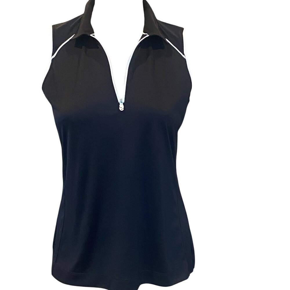 Slazenger Golf Women's Sleeveless 1/4 Zip Top Sz M Black‎ #294N